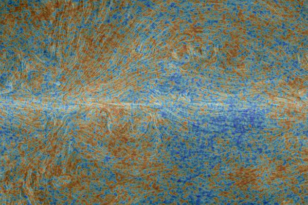 Polarization measurements from Planck superimposed on CMB temperature anisotropies. From the Planckoscope, h/t Bob McNees and Raquel Ribeiro.